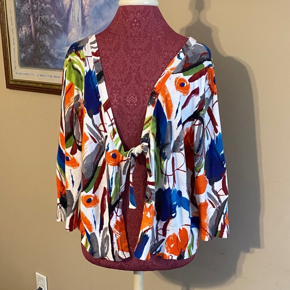 Lane Bryant Tie Front Cardigan Plus Size Cozy Lightweight Knit Layering Sweater